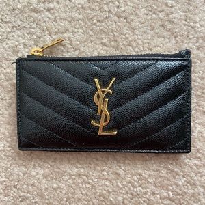 Saint Laurent Cassandre Matelassé Fragments Zipped Card Case